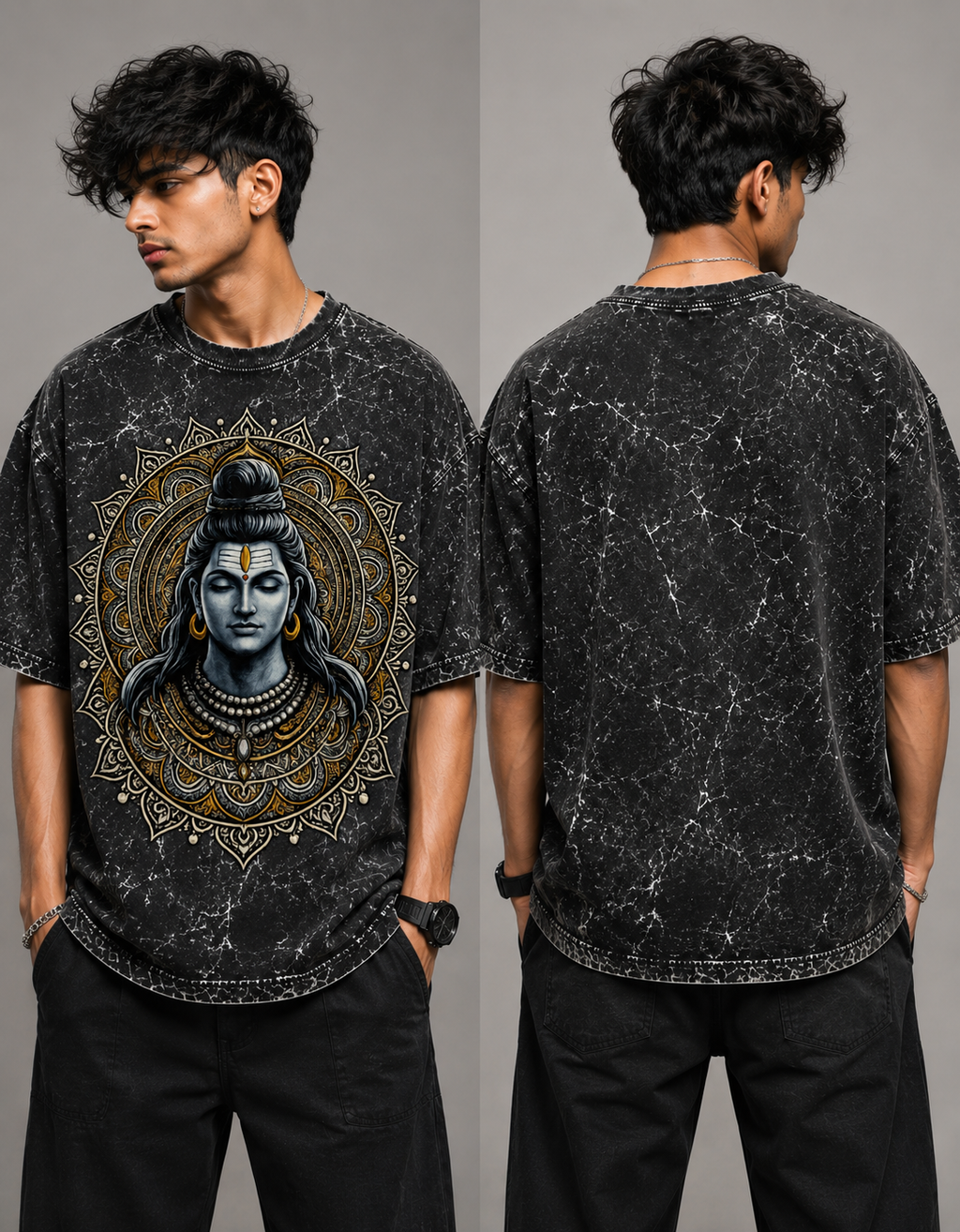 Unisex Acid Washed Oversized Tee