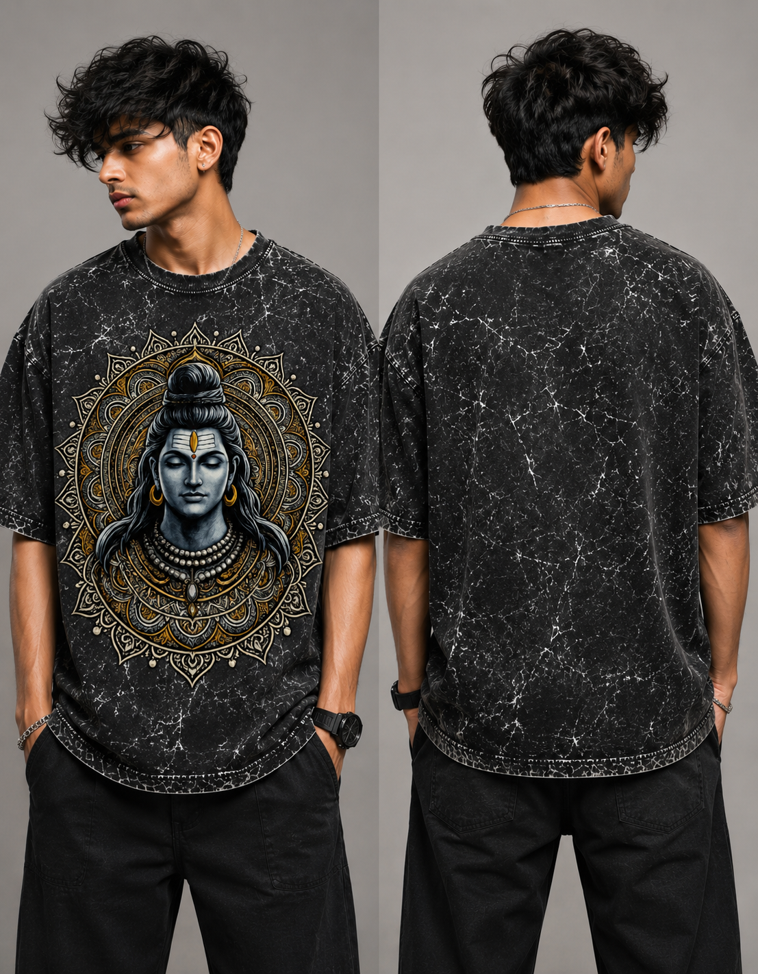Unisex Acid Washed Oversized Tee